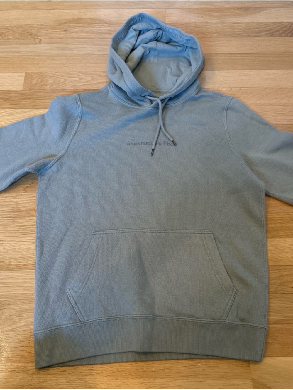 Abercrombie & Fitch Men's Pale Green Pullover Hoodie